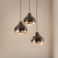 Hængelampe Yildo 6871 3 lyskilder rondel sort/kobber