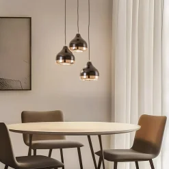 Hængelampe Yildo 6871 3 lyskilder rondel sort/kobber