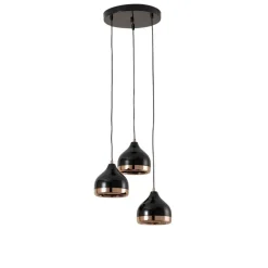 Hængelampe Yildo 6871 3 lyskilder rondel sort/kobber
