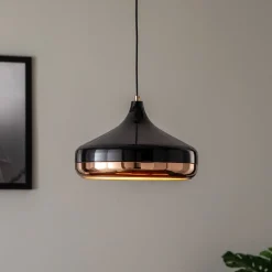 Hængelampe Yildo 253-S 1 lyskilde Ø36cm sort/kobber