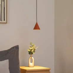 Hængelampe ZENITH, terrakotta, Ø 11 cm, metal, GU10
