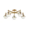 Hollis loftlampe, 5 lyskilder, messing/klar