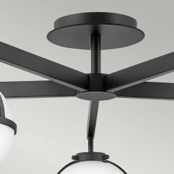 Hollis loftlampe, 5 lyskilder, sort/opal