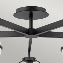 Hollis loftlampe, 5 lyskilder, sort/klar