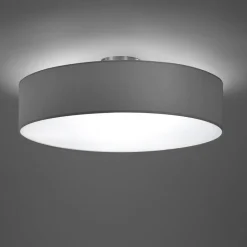 Hotel loftslampe, mat nikkel/grå, Ø 50 cm
