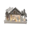 Hus og Bageri LED-adventsstage, batteridrift