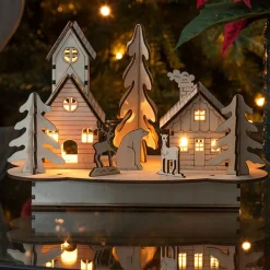 Hus og Træ LED-adventsstage
