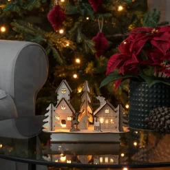 Hus og Træ LED-adventsstage