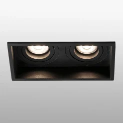 Hyde indbygningslampe, 2 lyskilder, svingbar sort
