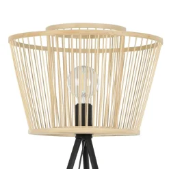 Hykeham gulvlampe, højde 129,5 cm, natur/sort, bambus