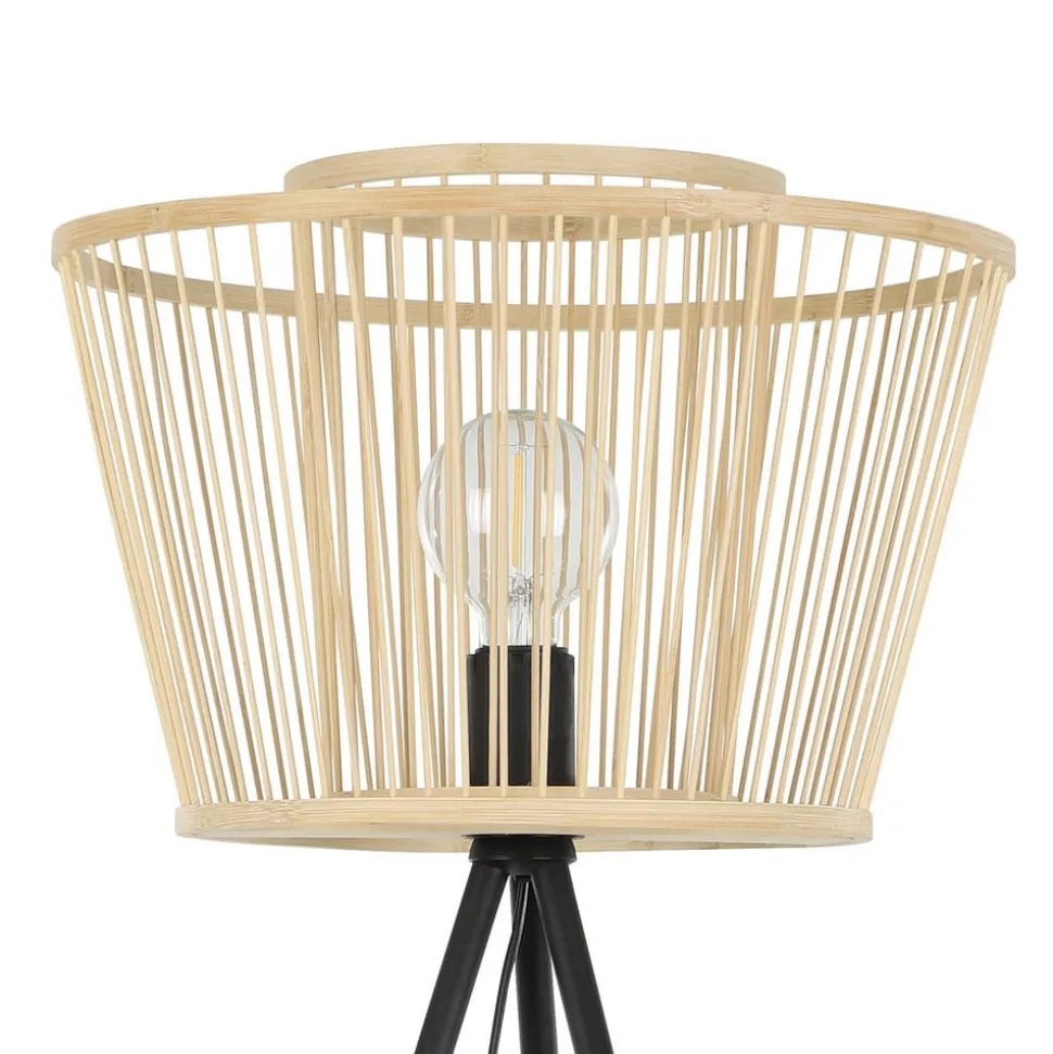 Hykeham gulvlampe, højde 129,5 cm, natur/sort, bambus