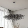 Icicle lysekrone, sort, glasophæng, længde 150 cm