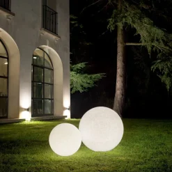 Ideal Lux Doris lampe med jordspyd, hvid, plast, Ø 78 cm