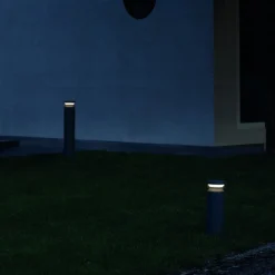 Ideal Lux LED-gadelampe Boeing, højde 70 cm, antracit