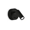 Ideal Lux LED-vægspot Bean, Ø 7 cm, sort metal/glas