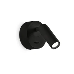 Ideal Lux LED-vægspot Bean, Ø 7 cm, sort metal/glas