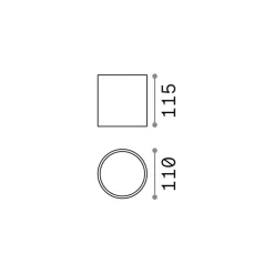 Ideal Lux loftlampe Gun, kaffebrun, aluminium, IP44, GU10