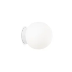 Ideal Lux Mapa væglampe, Ø 10 cm, opalglas, hvid, kugle
