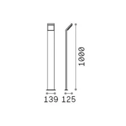 Ideal Lux Style LED-gadelampe, brun, højde 100 cm, 3.000 K