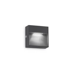 Ideal Lux udendørs væglampe Dedra, antracit, 10 x 10 cm
