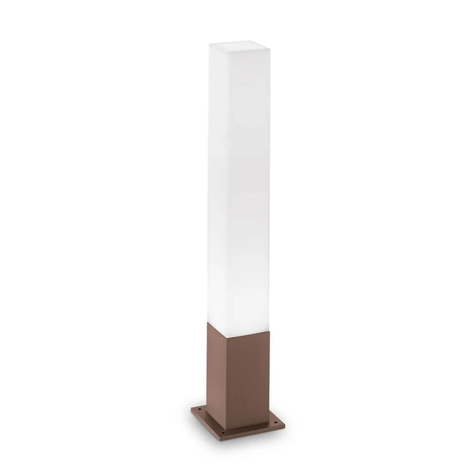Ideal Lux vejlampe Edo square, kaffebrun, GX53