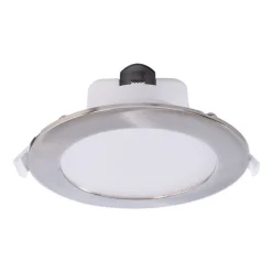 Indbygget loftlampe med LED Acrux, Ø 15 cm, sølvfarvet mat, CCT