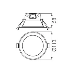Indbygget loftlampe med LED Acrux, Ø 9 cm, sort, CCT