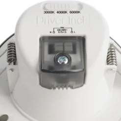 Indbygget loftlampe med LED Acrux, Ø 10 cm, sølvfarvet mat, CCT