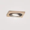 Indbygget loftslampe Tobby, 10 x 10 cm, 3-sæt Egetræ GU10