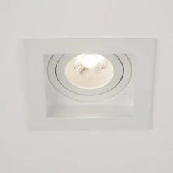 Indbygningslampe Grid One, hvid, 10 x 10 cm, aluminium, GU10