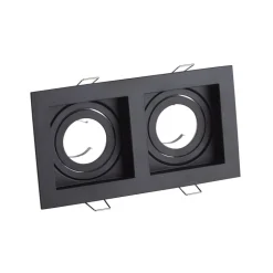 Indbygningslampe Grid Two, 2 lyskilder, sort, 18,5x10 cm, aluminium, GU10