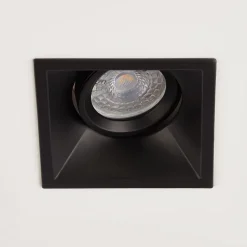 Indbygningslampe Slim Trim Square, sort, 9 x 9 cm, aluminium, GU10