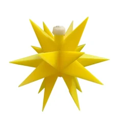 Indendørs LED-stjerne, 18 takker, Ø 12 cm, gul