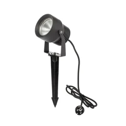 Irina udendørs LED-spot, jordspyd, stik, grå, metal
