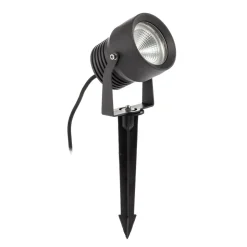Irina udendørs LED-spot, jordspyd, stik, grå, metal