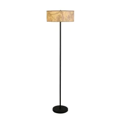 Isla gulvlampe, Ø 40 cm, brun, beige, bambus, stål