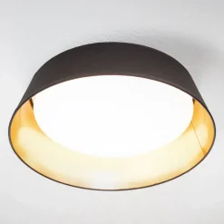 I sort-guld – rund LED-loftlampe Ponts