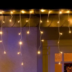 Isregn LED-lysforhæng, varmhvid, hvid, 3m