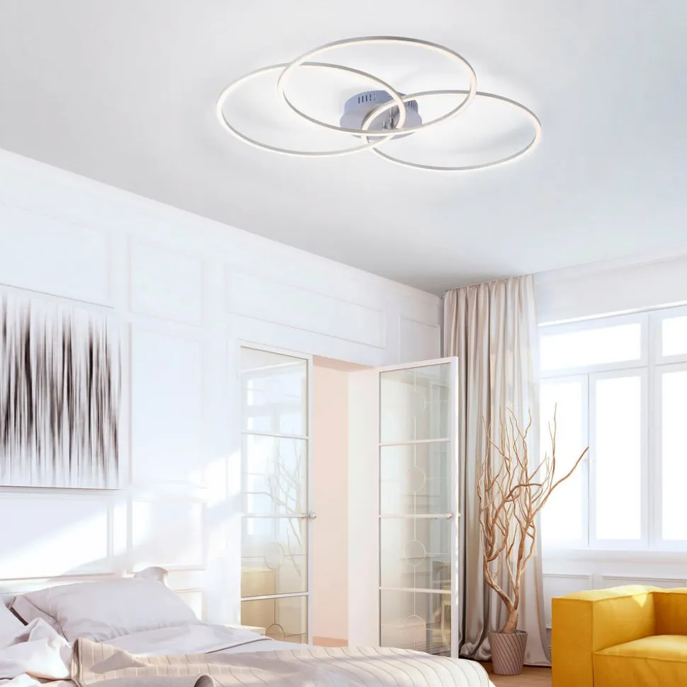 Ivanka LED-loftlampe, 3 ringe, stål