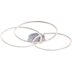 Ivanka LED-loftlampe, 3 ringe, stål