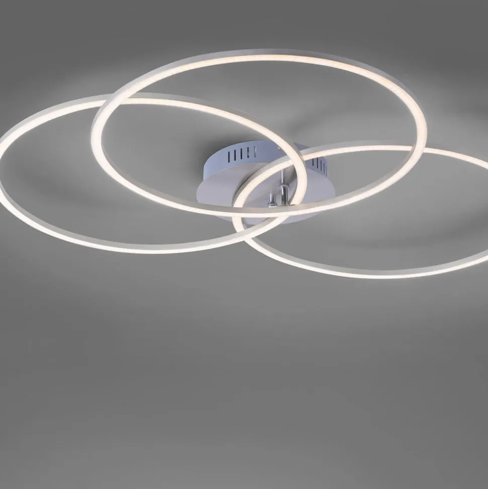 Ivanka LED-loftlampe, 3 ringe, stål