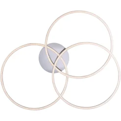 Ivanka LED-loftlampe, 3 ringe, stål