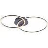Ivanka LED-loftlampe, to ringe, sort