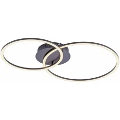 Ivanka LED-loftlampe, to ringe, sort