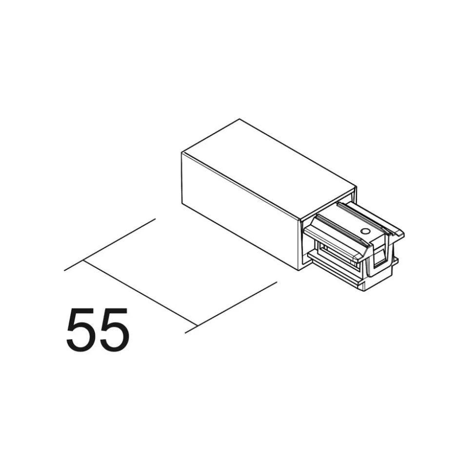 Ivela indgang venstre SQUARE 48 V, hvid, plast
