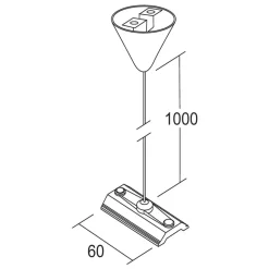 Ivela LKM ophæng fast 100 cm, plade 6 cm