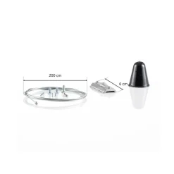 Ivela LKM rebophæng 200 cm, plade 6 cm, sort