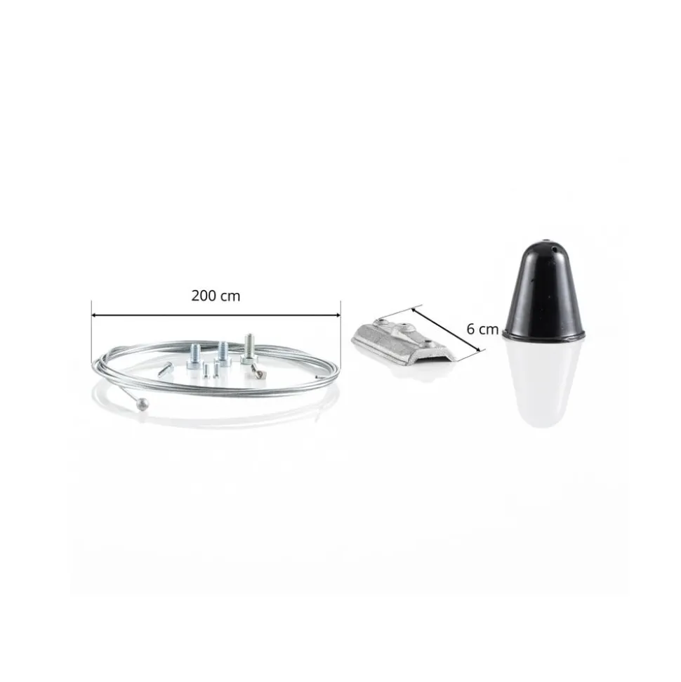 Ivela LKM rebophæng 200 cm, plade 6 cm, sort