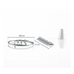 Ivela LKM rebophæng 200 cm, plade 12 cm, hvid