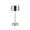 Jeff LED-bordlampe, nikkelfarvet, højde 30 cm, metal